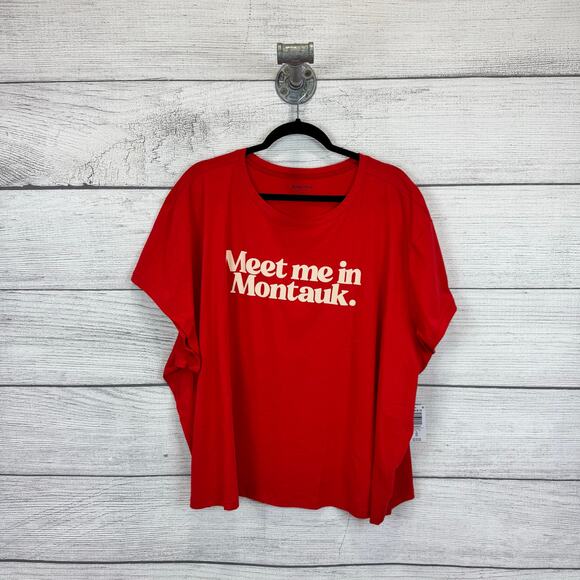 Torrid Belle Isle Plus Size Red "Meet Me In Montauk" Crew Graphic Tee Size 4X - Picture 1 of 7